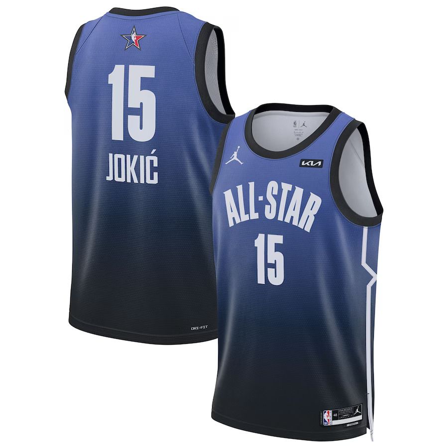 Men Denver Nuggets 15 Nikola Jokic Jordan Brand Blue 2023 NBA All-Star Game Swingman NBA Jersey